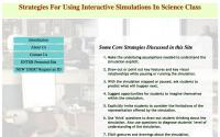 Website: Strategies for using interactive simulations in science class